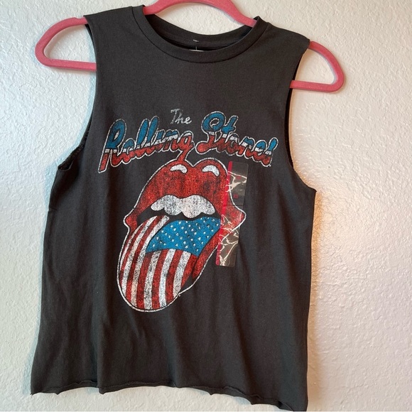 NWT The Rolling Stones American Flag
Logo Graphic Cropped Tank Top - Black XS - Picture 12 of 13
